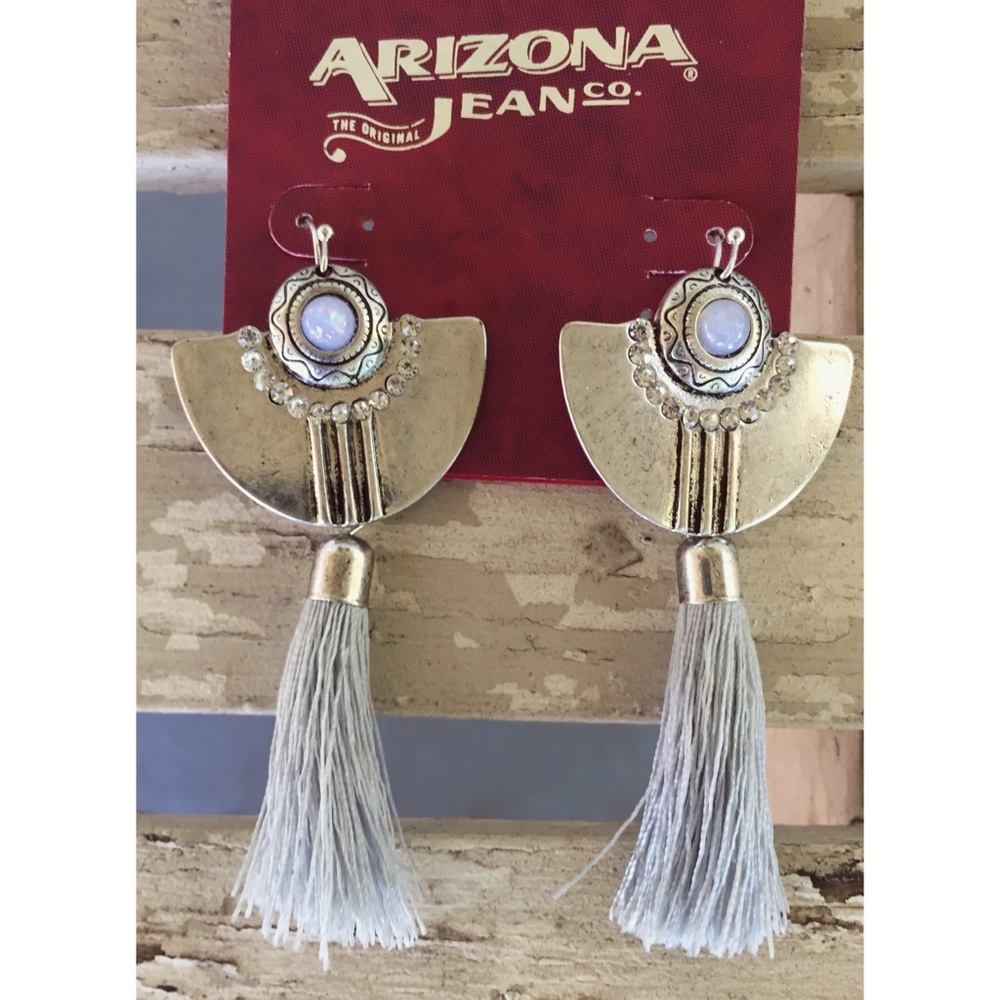 Silver Etched Aztec Fringe Earrings